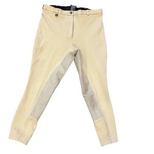 Vintage On Course Equestrian‎ Breeches Inner Thigh Patch Riding Pants Tan 32